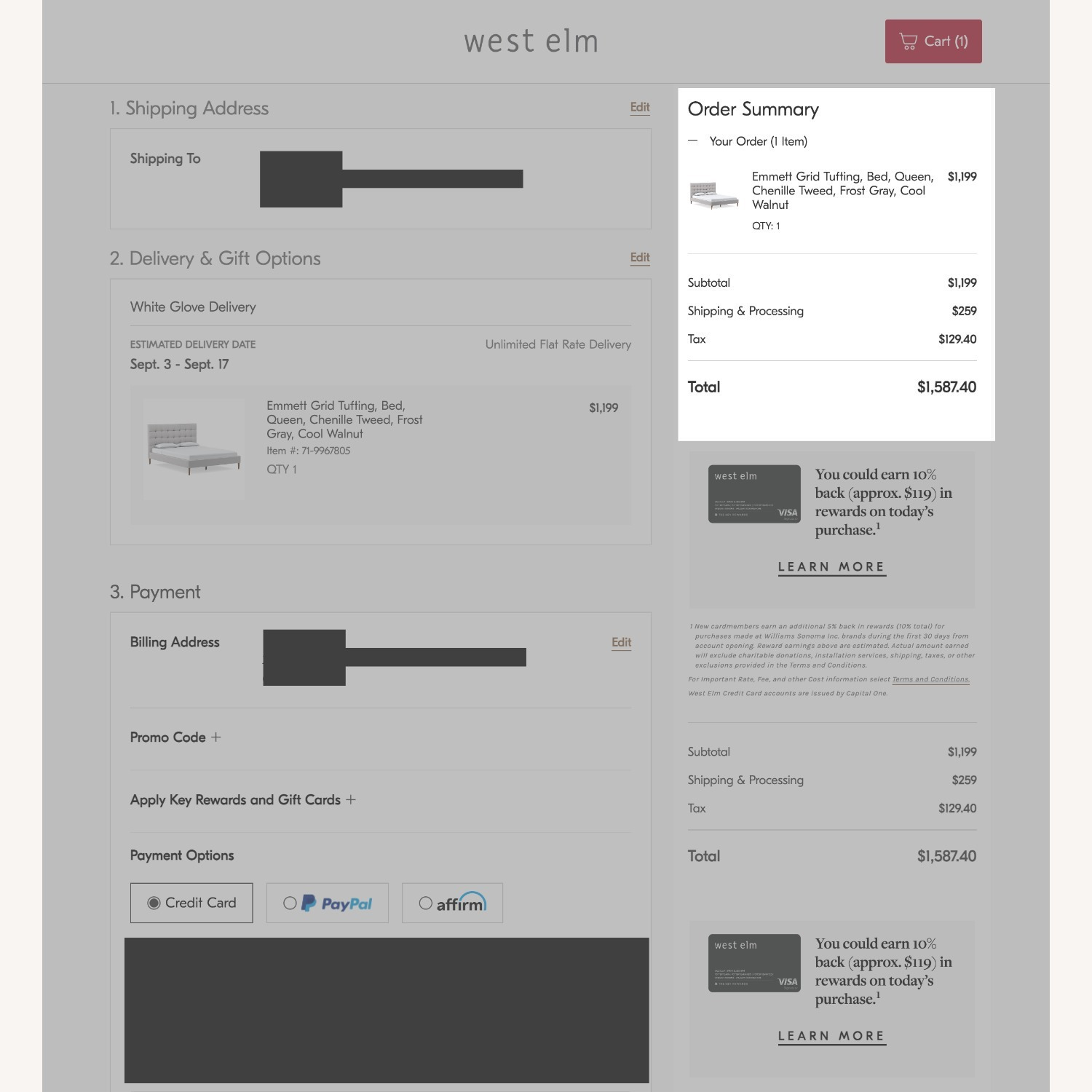 West Elm Emmet Queen Bed - image-1