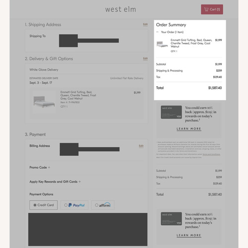 Used West Elm Emmet Queen Bed for sale on AptDeco