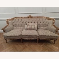 Gold Fabric Chaise Lounge