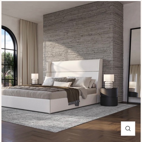 Used Modloft Modern Furniture Natural Fabric Queen Bed for sale on AptDeco