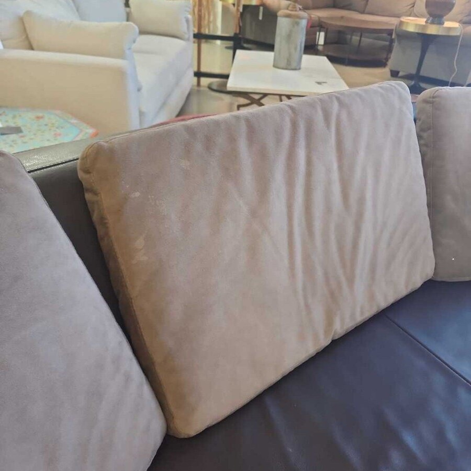 Menlo 3pc Curved Leather Sectional - image-5