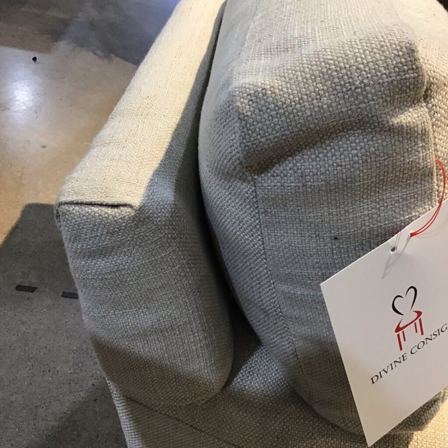 Woven Linen Square Arm Chair - image-8