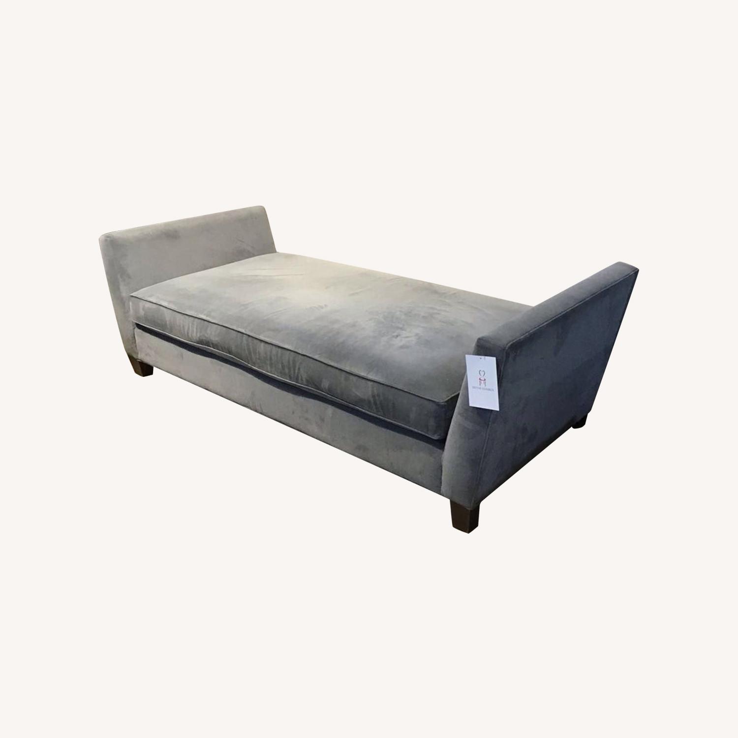 Crate & Barrel Velvet Day Bed Chaise Blue - image-0