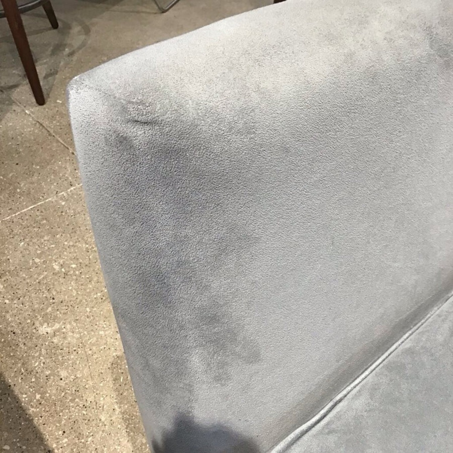 Crate & Barrel Velvet Day Bed Chaise Blue - image-5