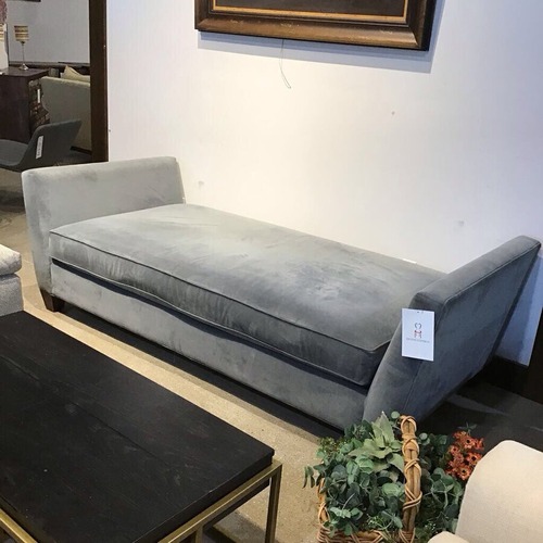 Used Crate & Barrel Velvet Day Bed Chaise Blue for sale on AptDeco