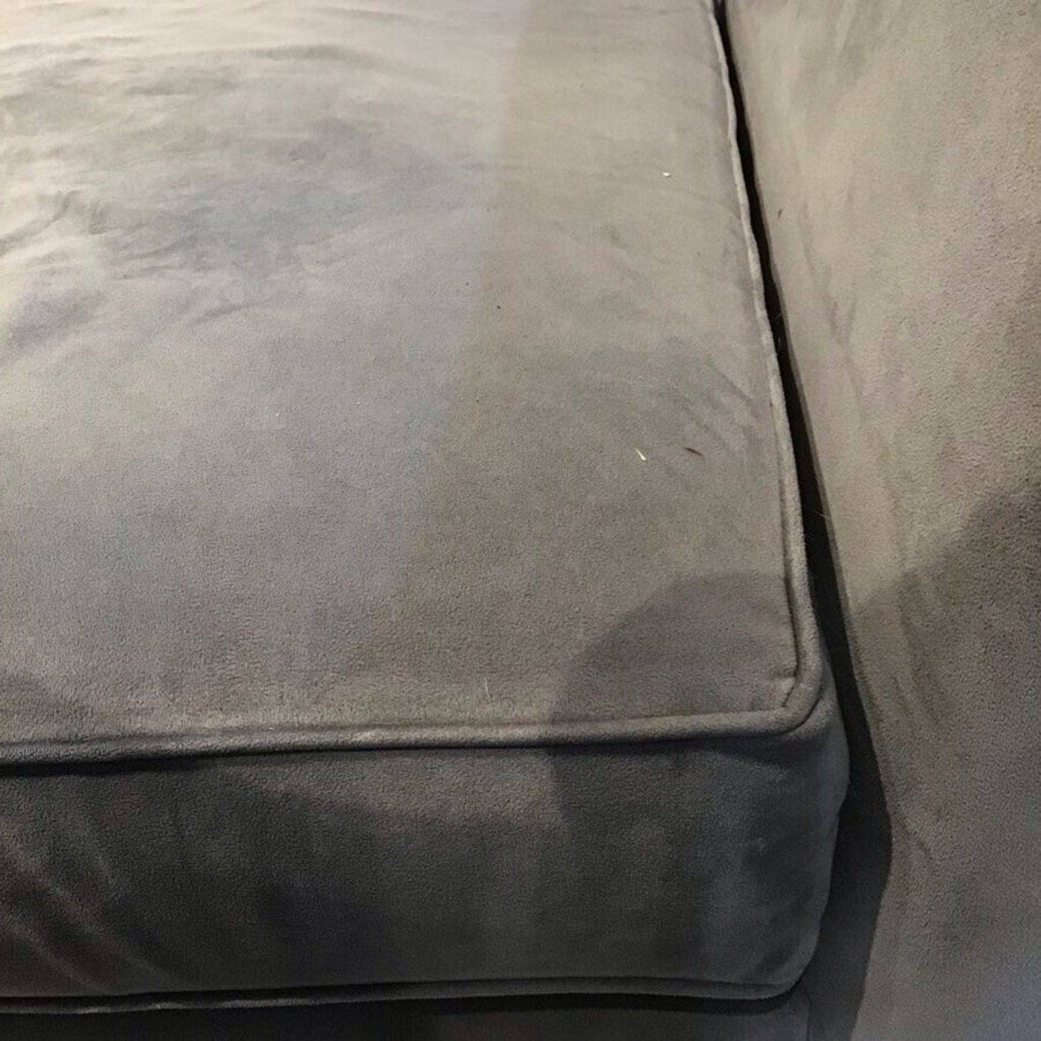 Crate & Barrel Velvet Day Bed Chaise Blue - image-4