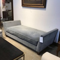 Crate & Barrel Velvet Day Bed Chaise Blue