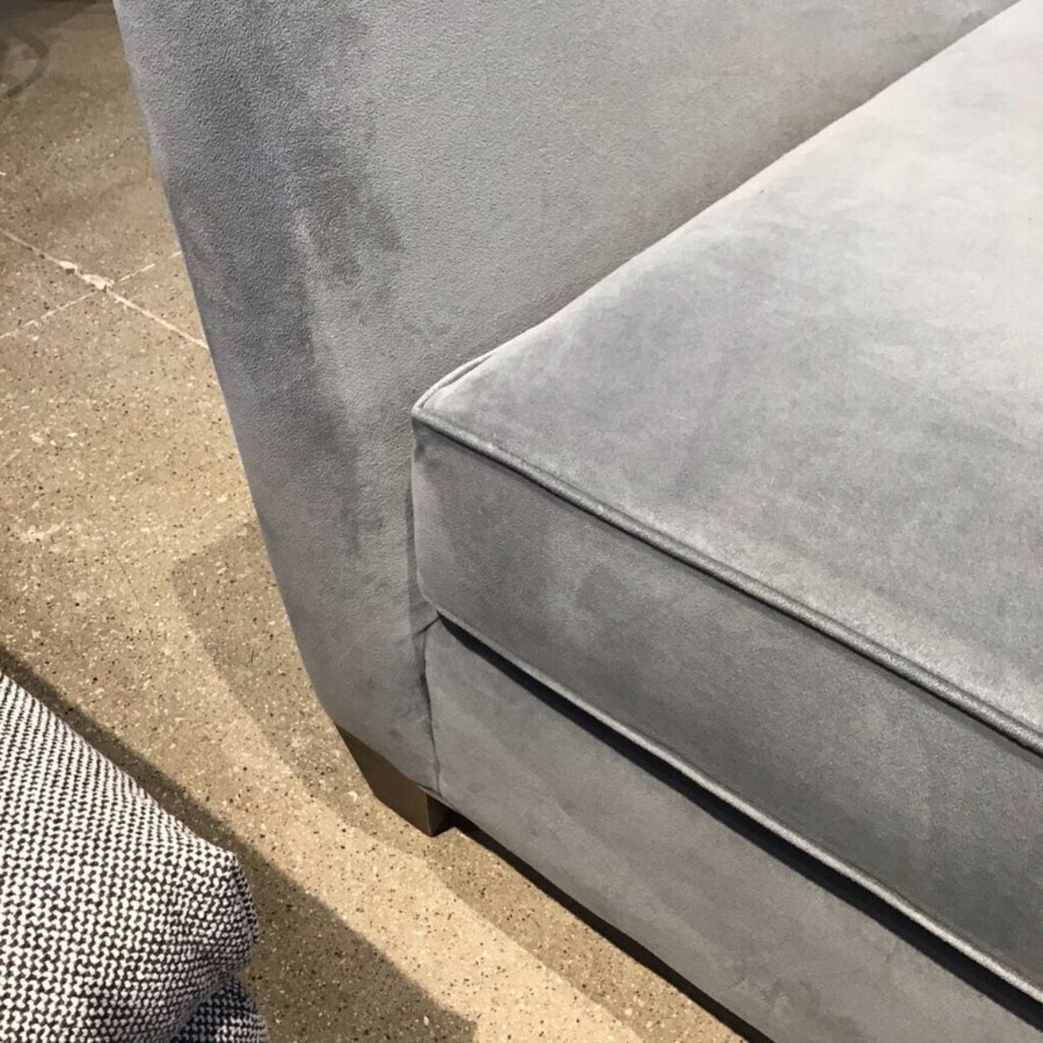 Crate & Barrel Velvet Day Bed Chaise Blue - image-8