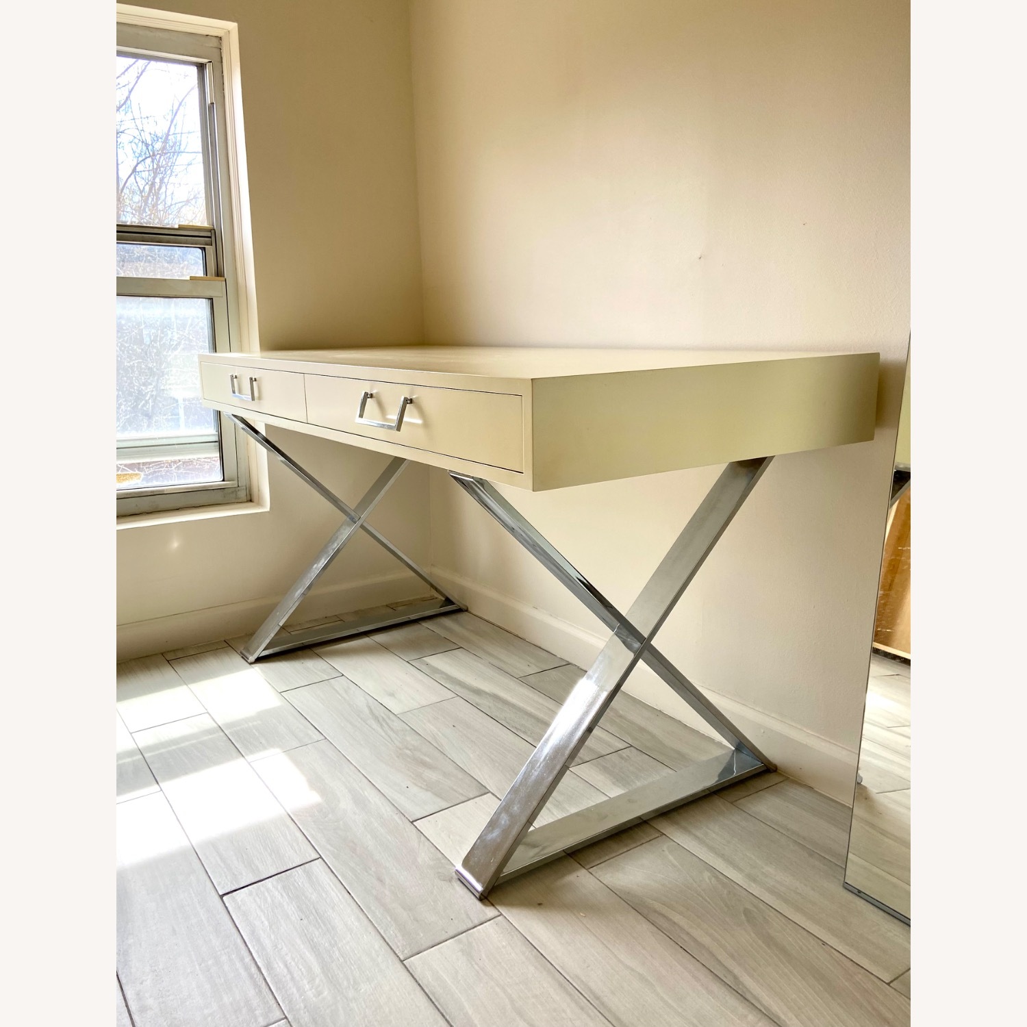 John Stuart Furniture White Wood Desk - image-3