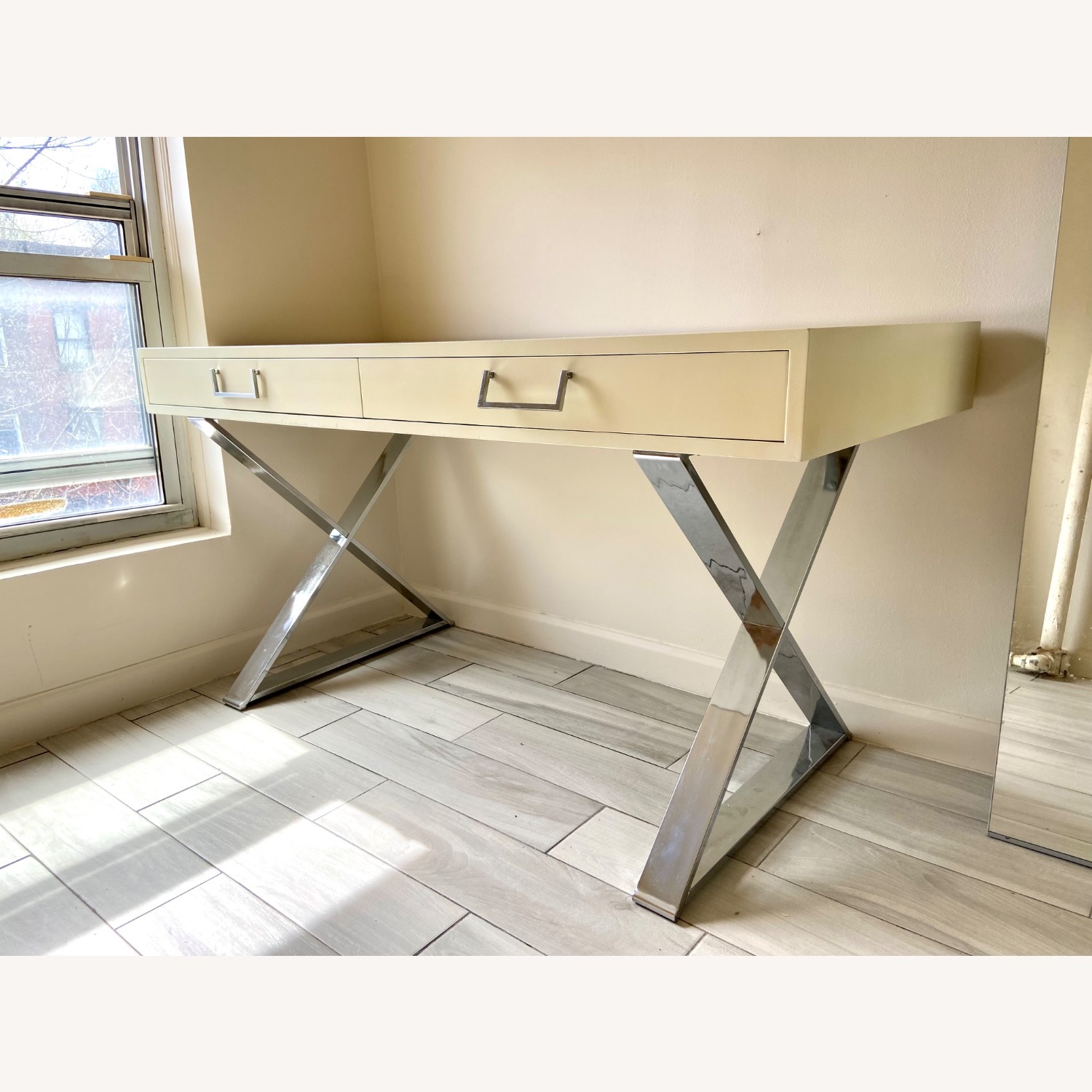 John Stuart Furniture White Wood Desk - image-1