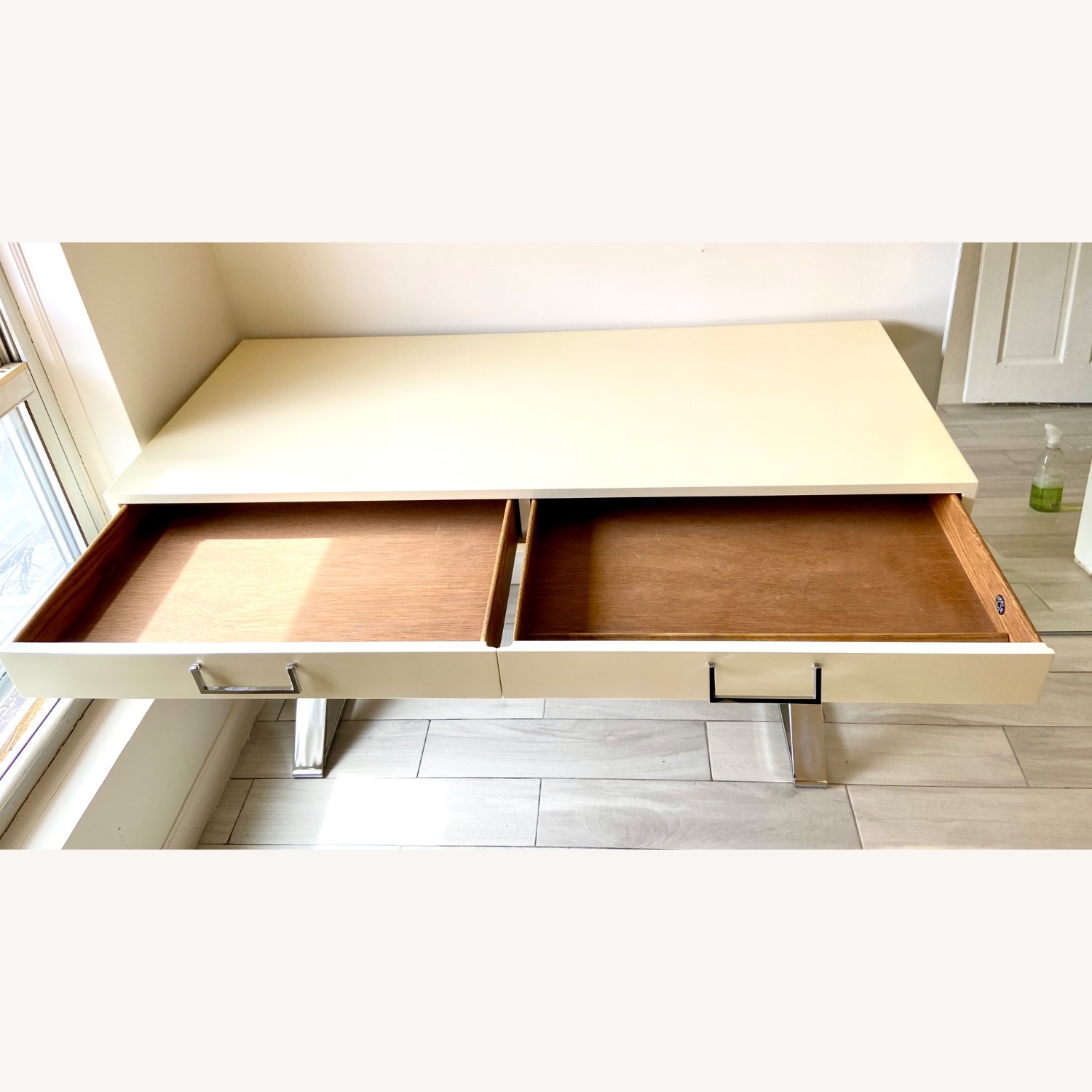John Stuart Furniture White Wood Desk - image-4