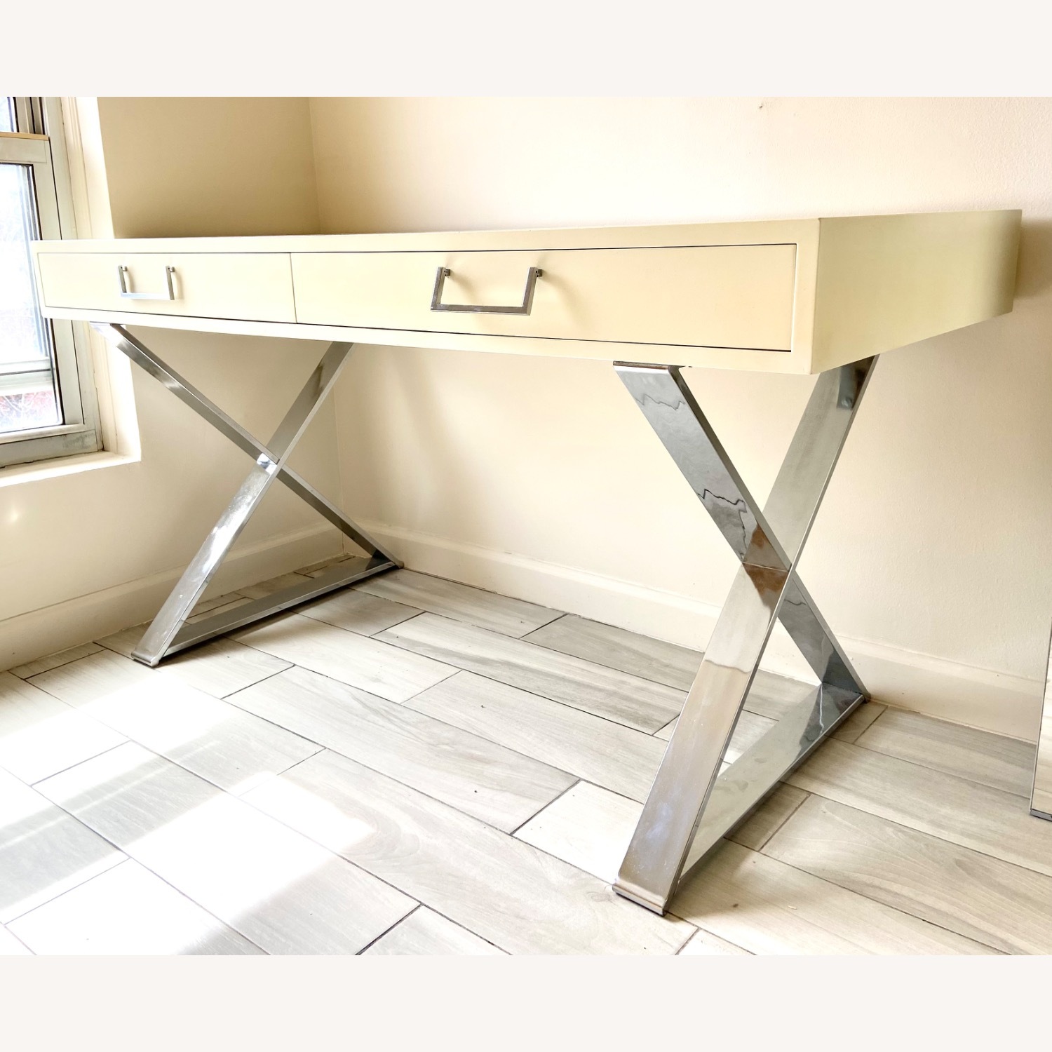 John Stuart Furniture White Wood Desk - image-1