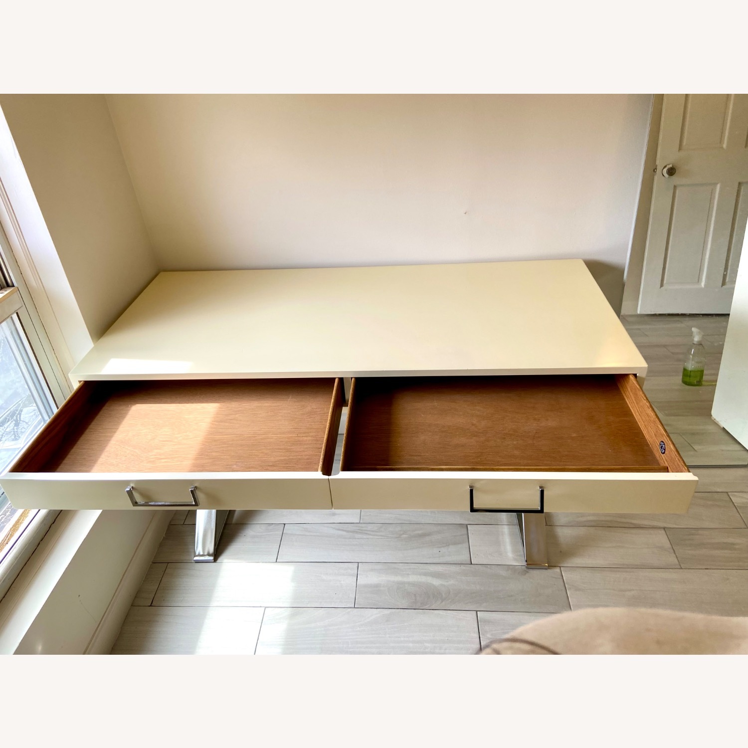 John Stuart Furniture White Wood Desk - image-4