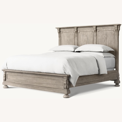 Used RH St. James King Bed - Antiqued Grey Oak for sale on AptDeco