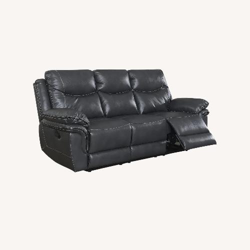 Used Raymour & Flanigan Leather Sofá with Puff for sale on AptDeco