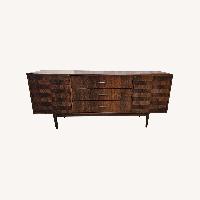 Kroehler Walnut and Rosewood Nine Drawer Credenza