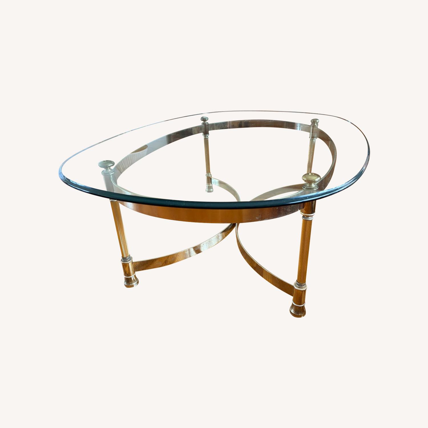 Brass & Glass Coffee & End Table - image-0