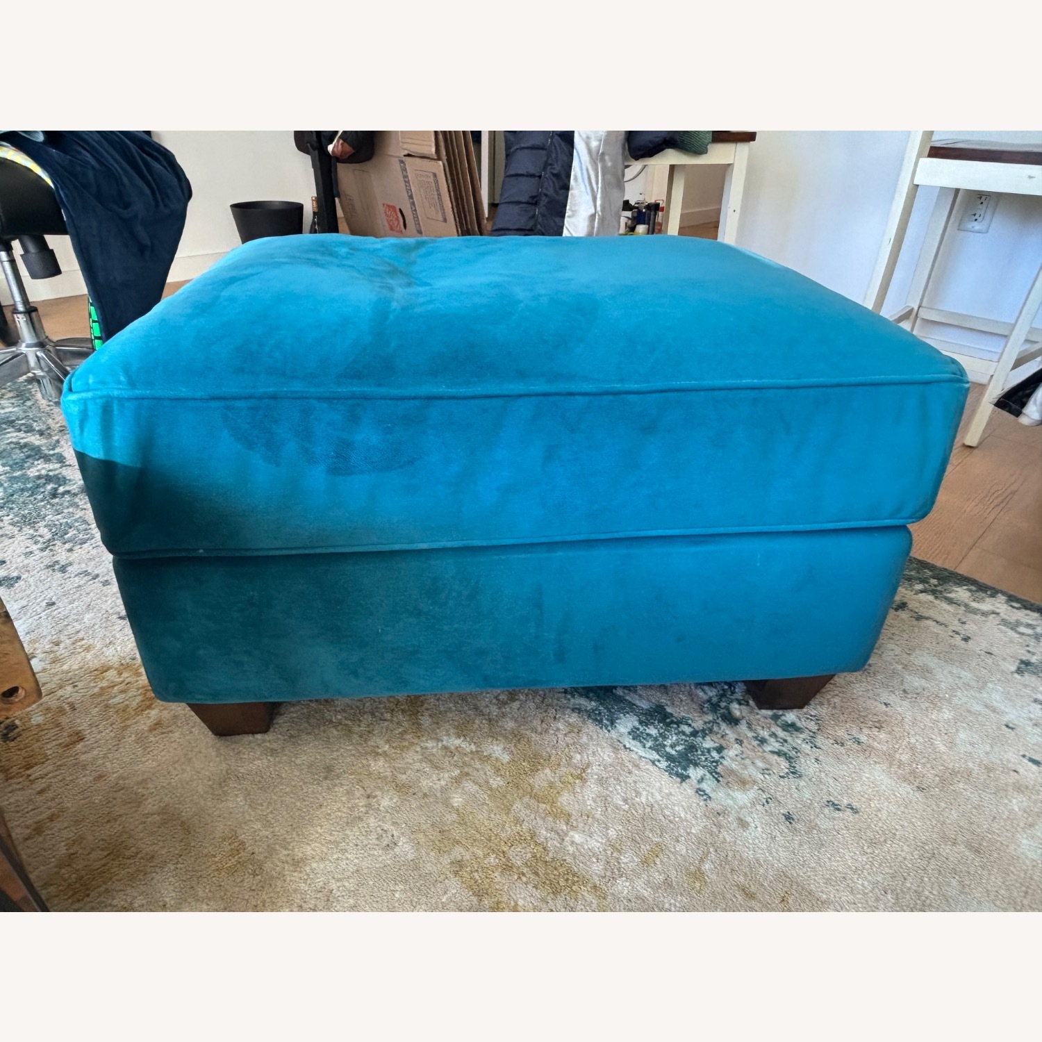 Wayfair Turquoise Velvet Sofa + Ottoman - image-5