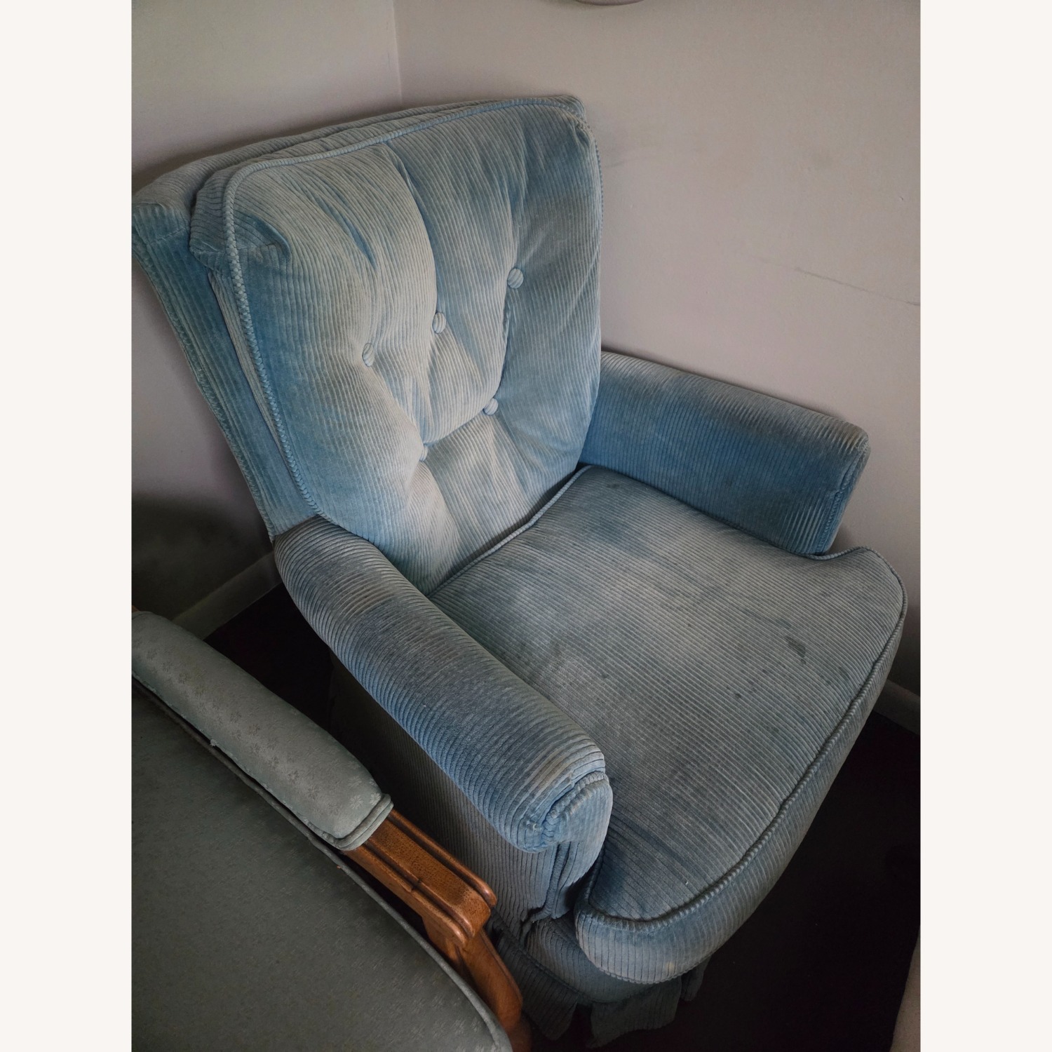 Vintage/Antique Finds Blue Fabric Recliner - image-1