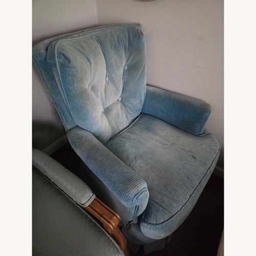 Used Vintage/Antique Finds Blue Fabric Recliner for sale on AptDeco