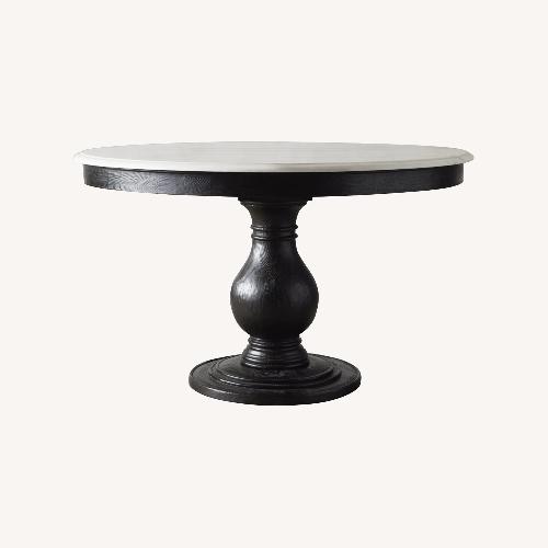 Used Arhaus Luca Light Gray Marble Dining Table for sale on AptDeco