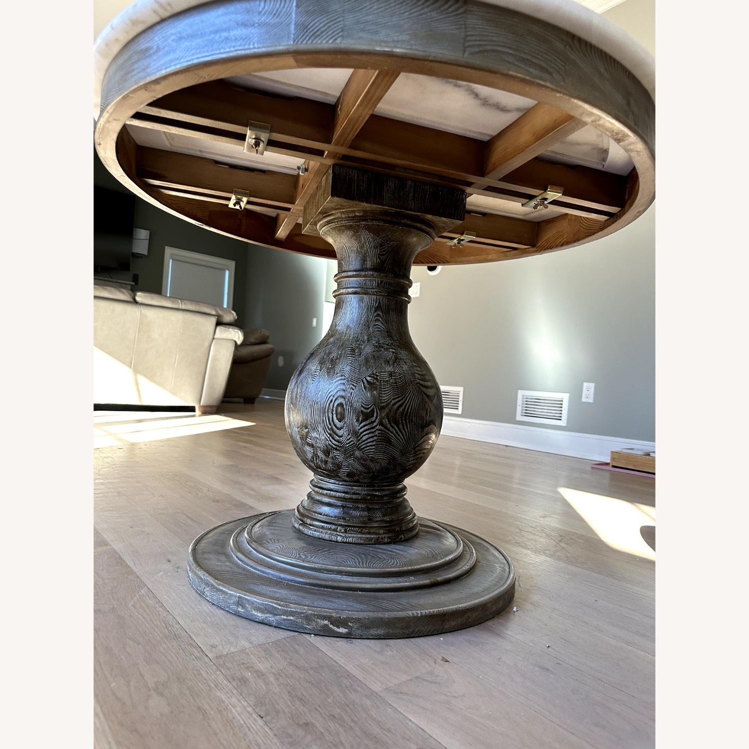 Arhaus Luca Light Gray Marble Dining Table - image-3