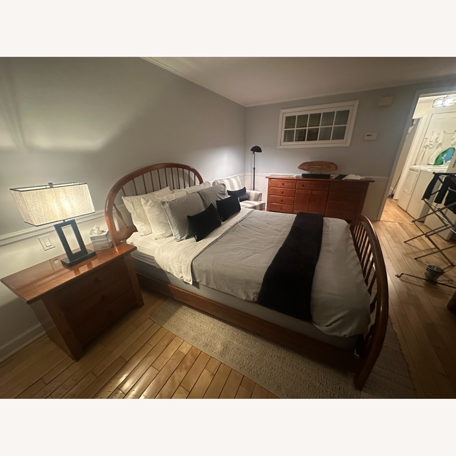 Thomasville Queen Shaker Spindle Cherry Wood Bed - image-2