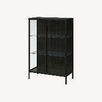 IKEA Rudsta Black Glass Sideboard