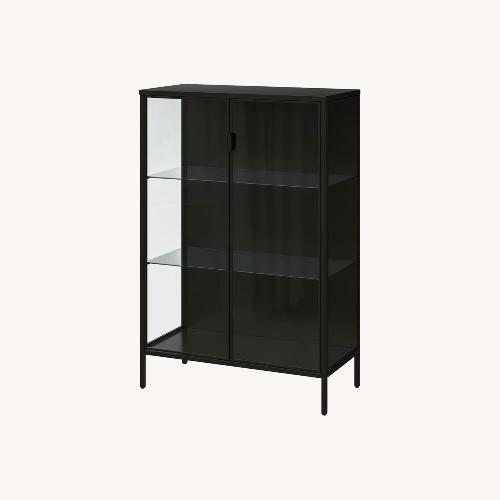 Used IKEA Rudsta Black Glass Sideboard for sale on AptDeco