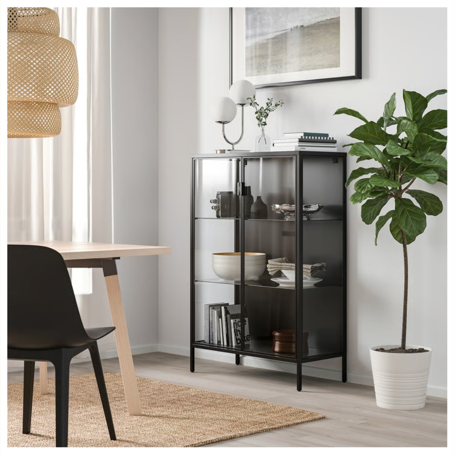 IKEA Rudsta Black Glass Sideboard - image-2
