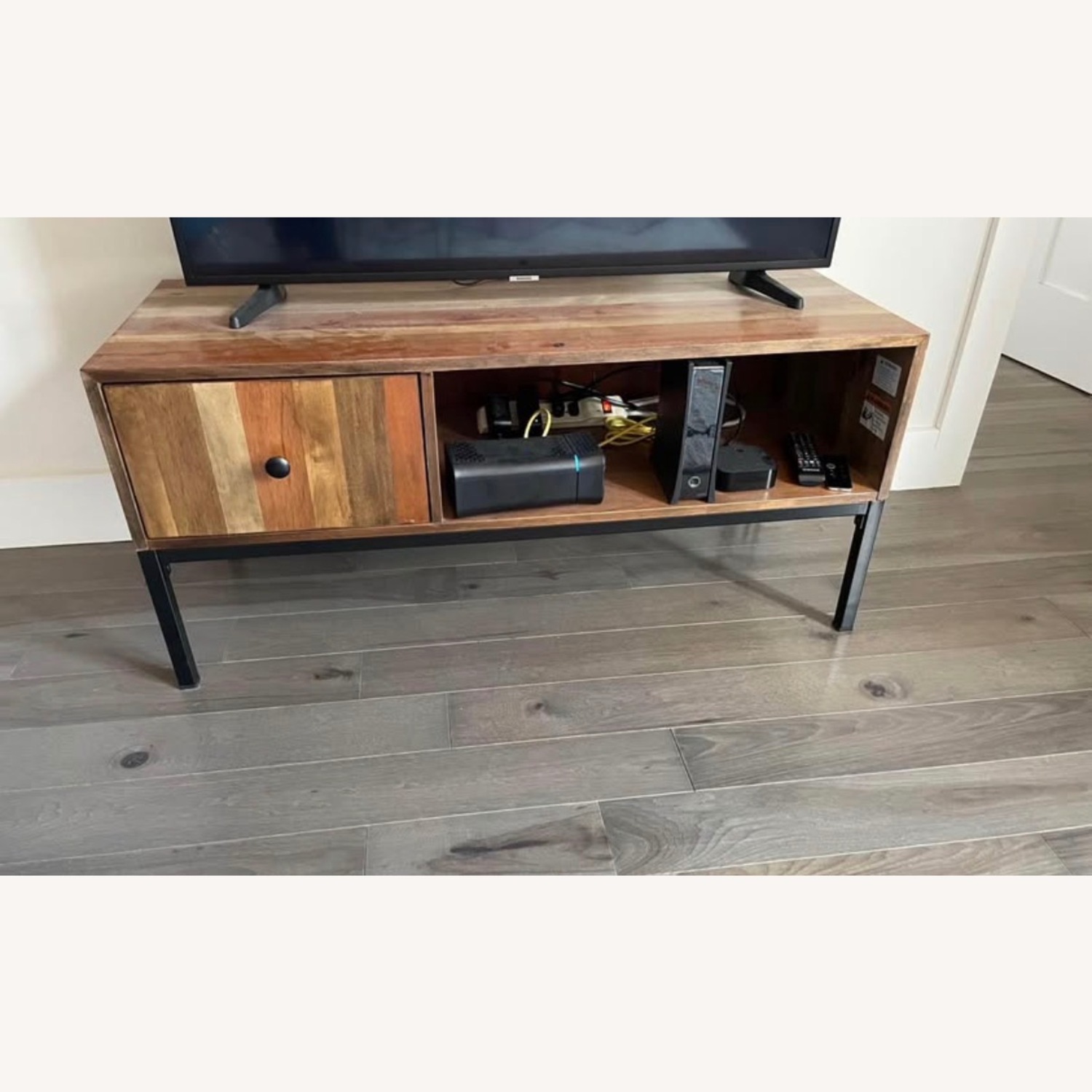 Target Hernwood Dark Brown Wood Media Storage - image-2