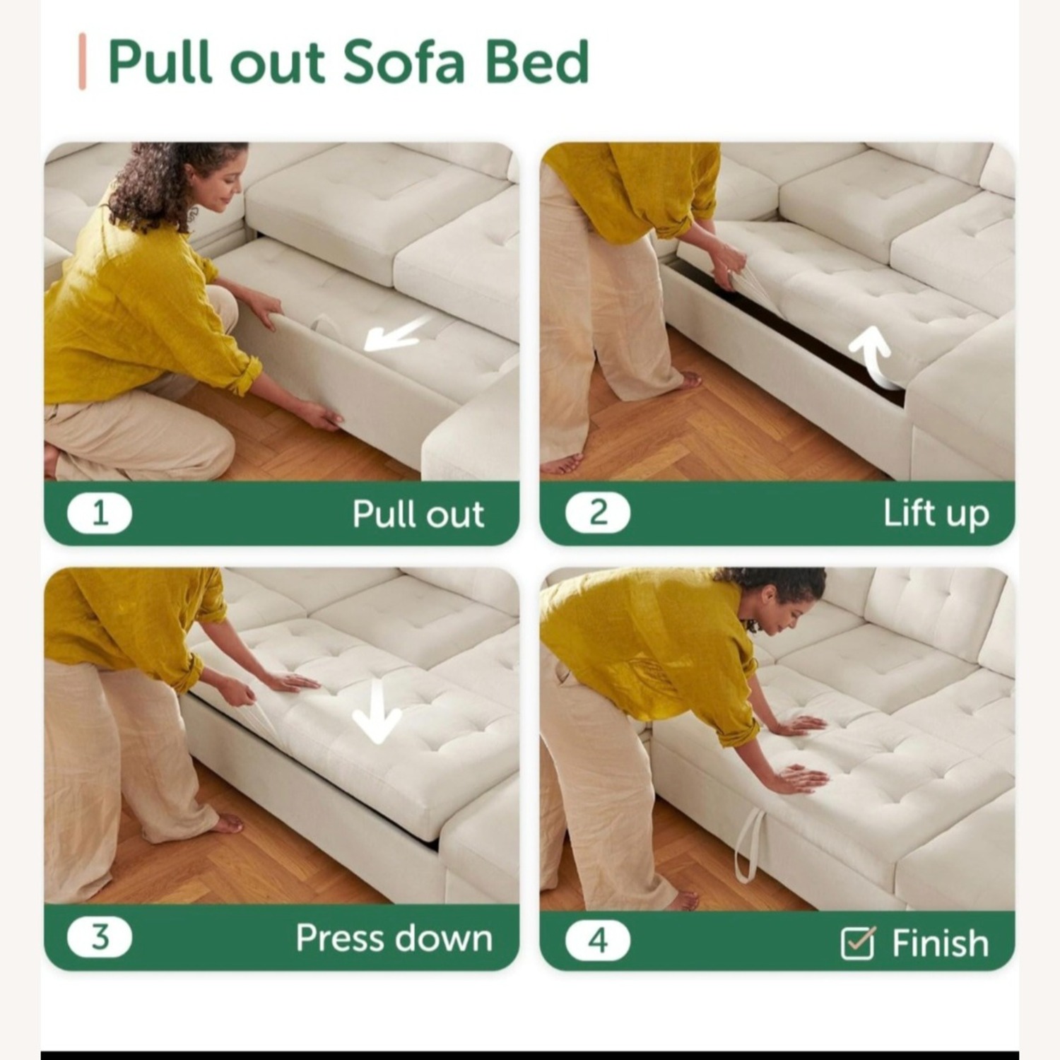 HONBAY Sleeper Sectional Sofa - image-2