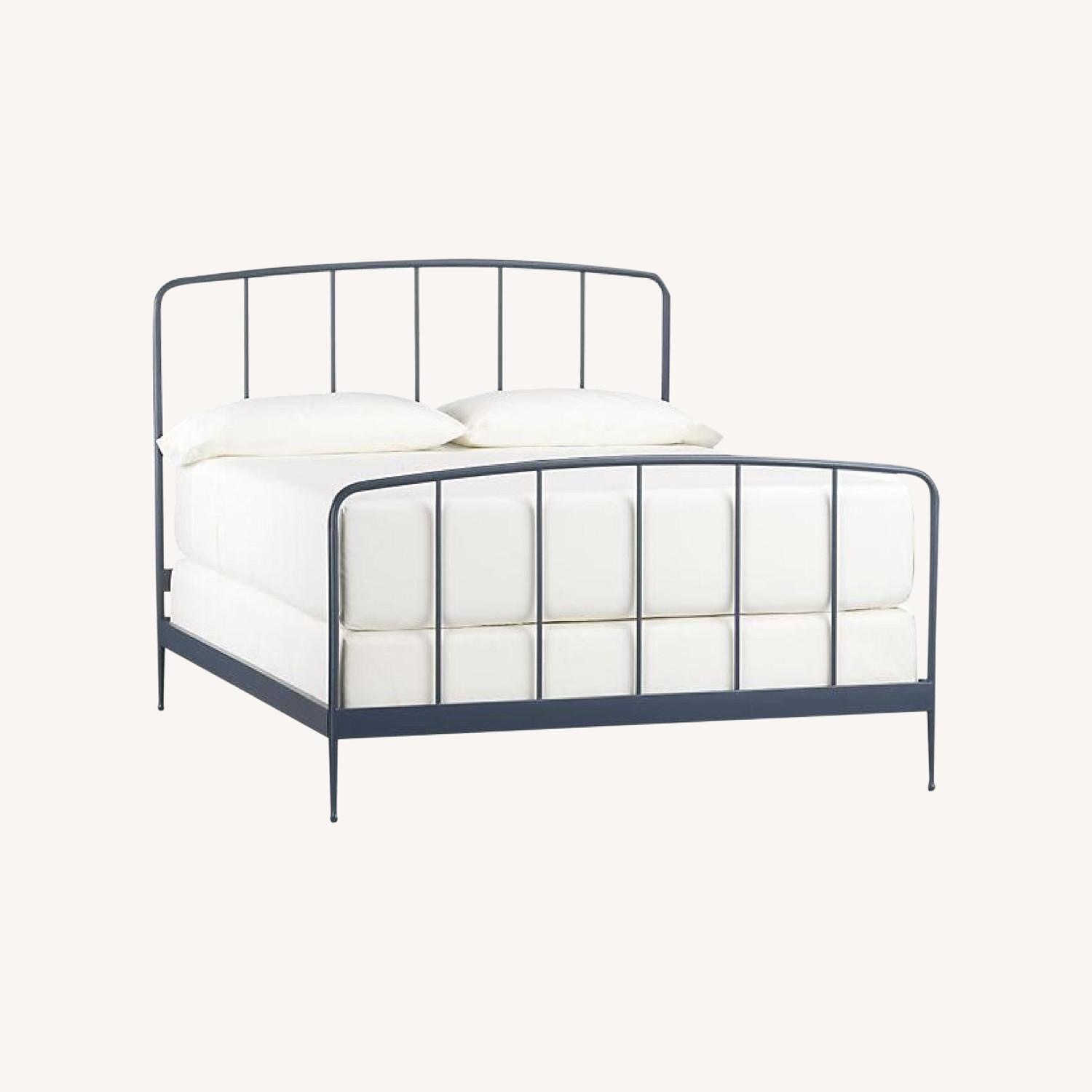 Crate & Barrel Blue Wrought Iron Full Bed - image-0