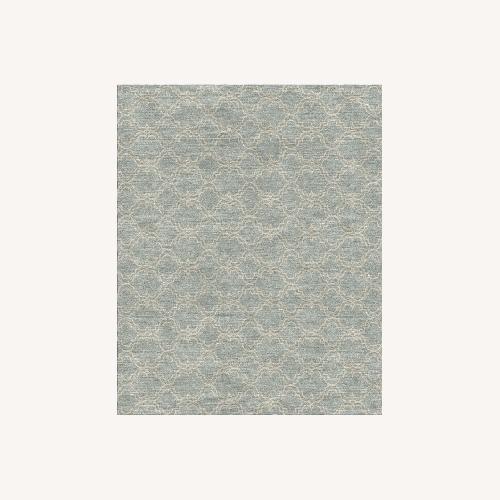 Used Custom Scroll Tile Hand-Tufted Wool Rug 5' x 8' for sale on AptDeco