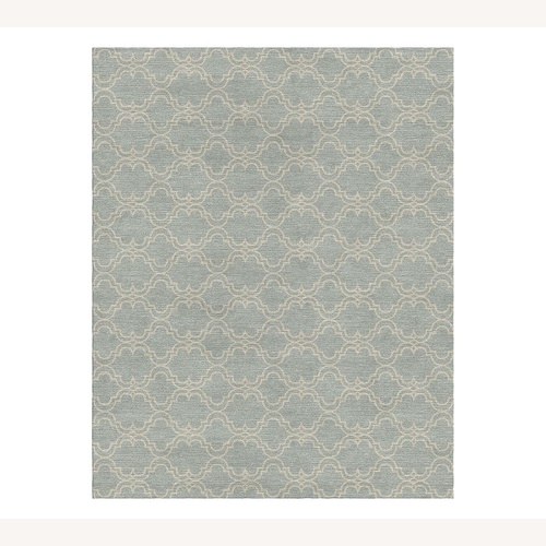 Used Custom Scroll Tile Hand-Tufted Wool Rug 5' x 8' for sale on AptDeco