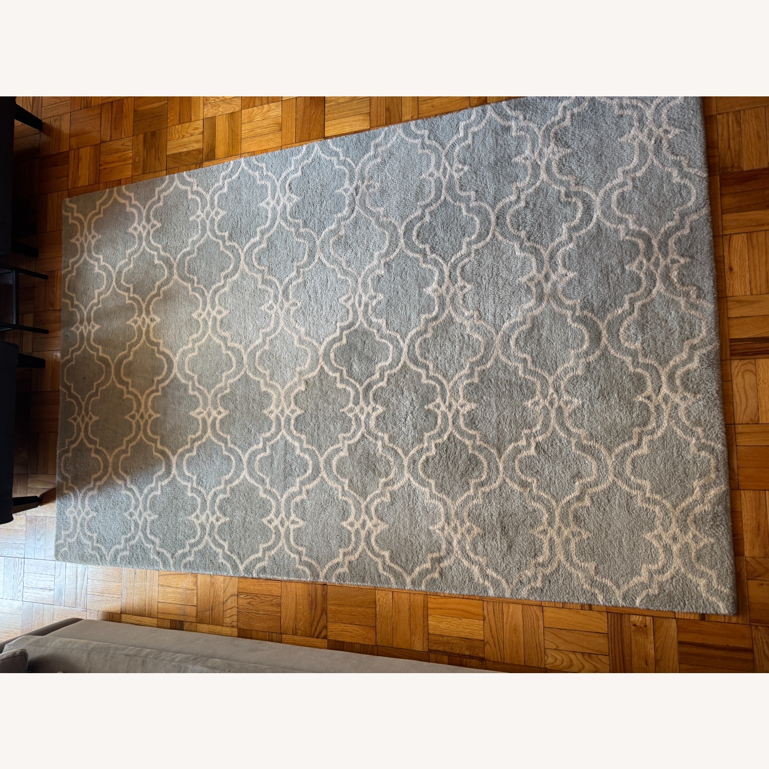 Custom Scroll Tile Hand-Tufted Wool Rug 5' x 8' - image-5