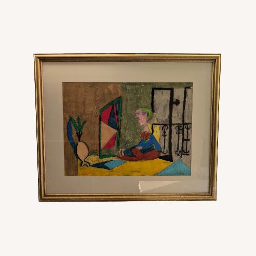 Used Cubist After Picasso Framed Acrylic Painting for sale on AptDeco