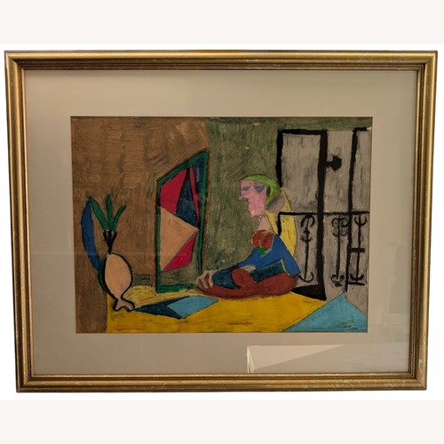 Used Cubist After Picasso Framed Acrylic Painting for sale on AptDeco