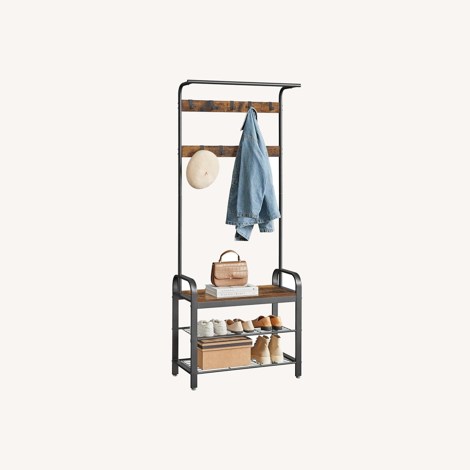 VASAGLE Coat Rack, Hall Tree with Shoe Bench  - image-0