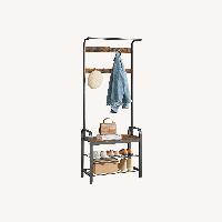 VASAGLE Coat Rack, Hall Tree with Shoe Bench