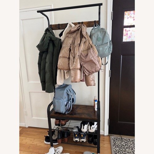 Used VASAGLE Coat Rack, Hall Tree with Shoe Bench for sale on AptDeco