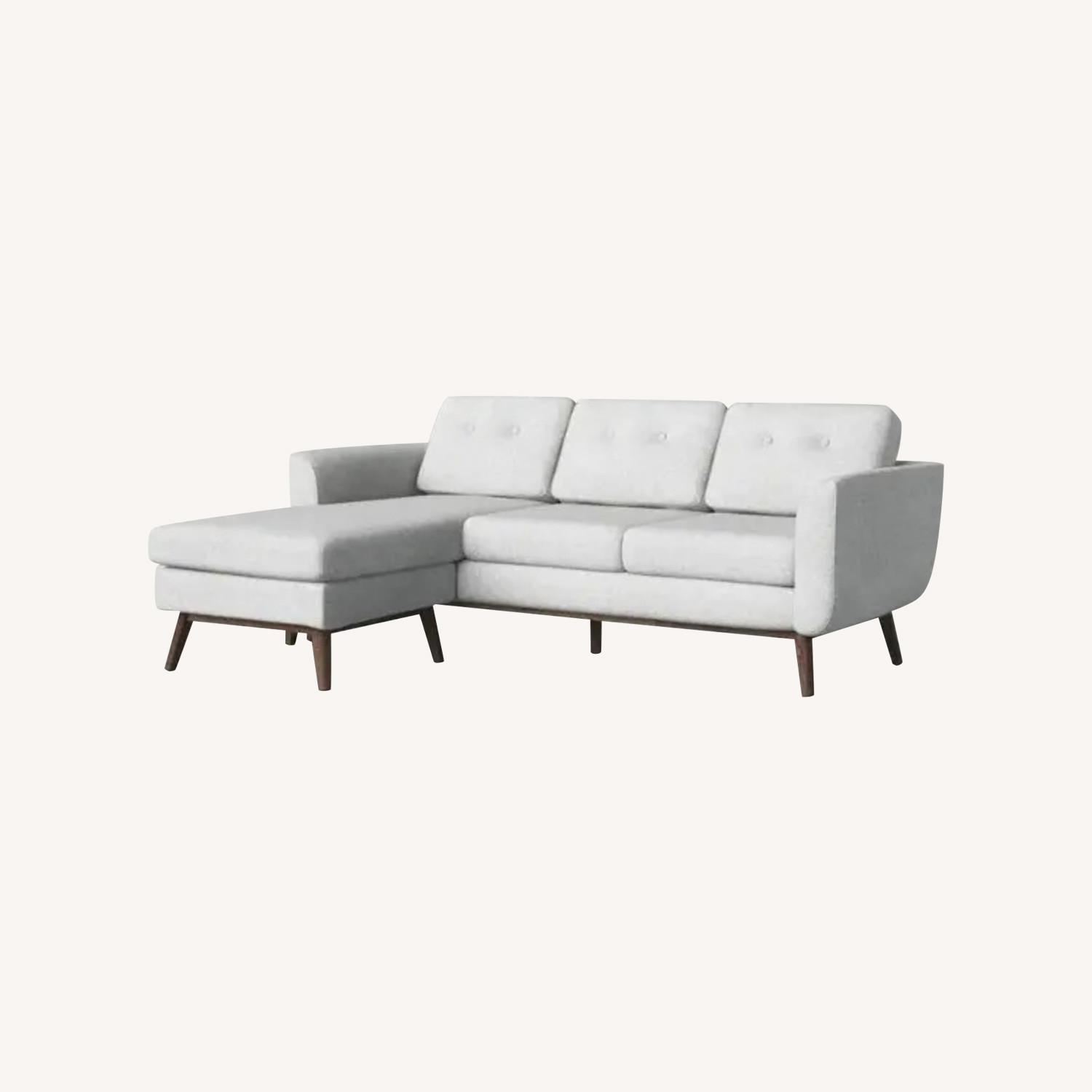 AllModern Light Gray Wood 2 Piece Sectional - image-0