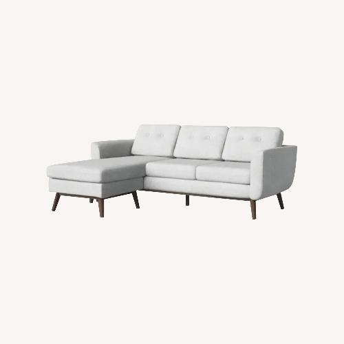 Used AllModern Light Gray Wood 2 Piece Sectional for sale on AptDeco