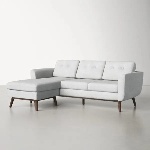 Used AllModern Light Gray Wood 2 Piece Sectional for sale on AptDeco
