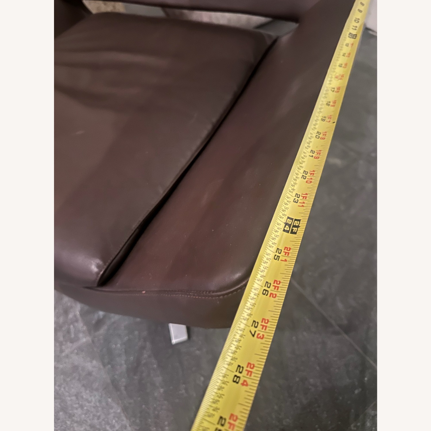 B&B Italia Dark Brown Leather Armchair (Pair) - image-5