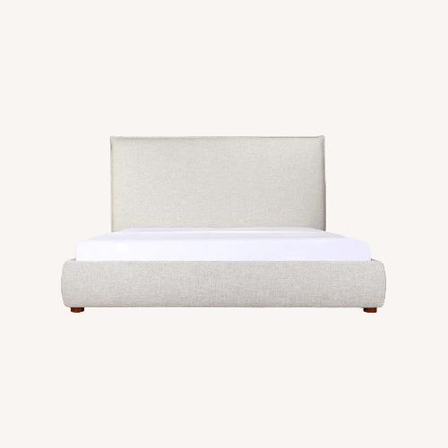 Used Joss & Main Timothy Light Gray Fabric King Bed for sale on AptDeco