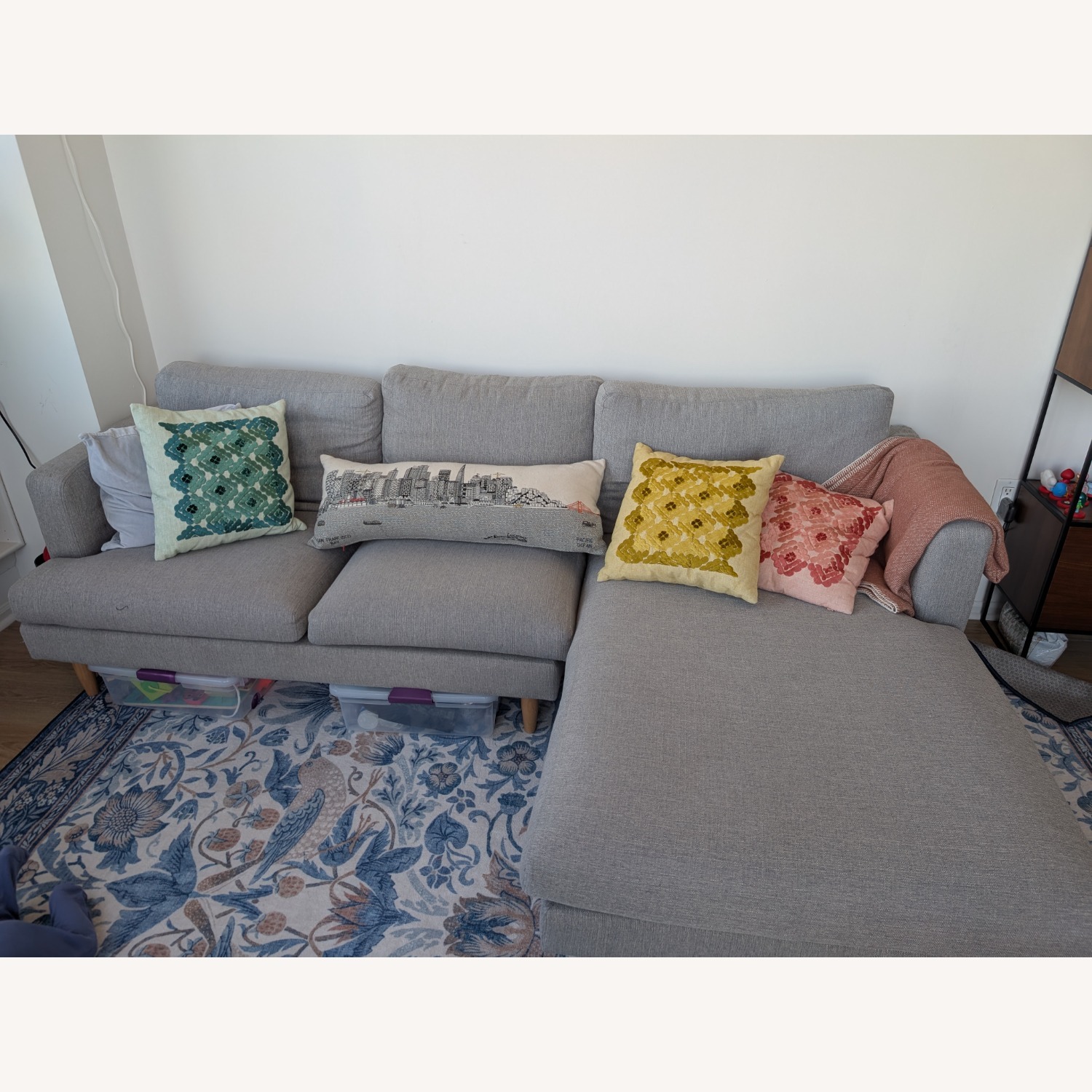 Castlery Tana Light Gray Fabric 2 Piece Sectional - image-1