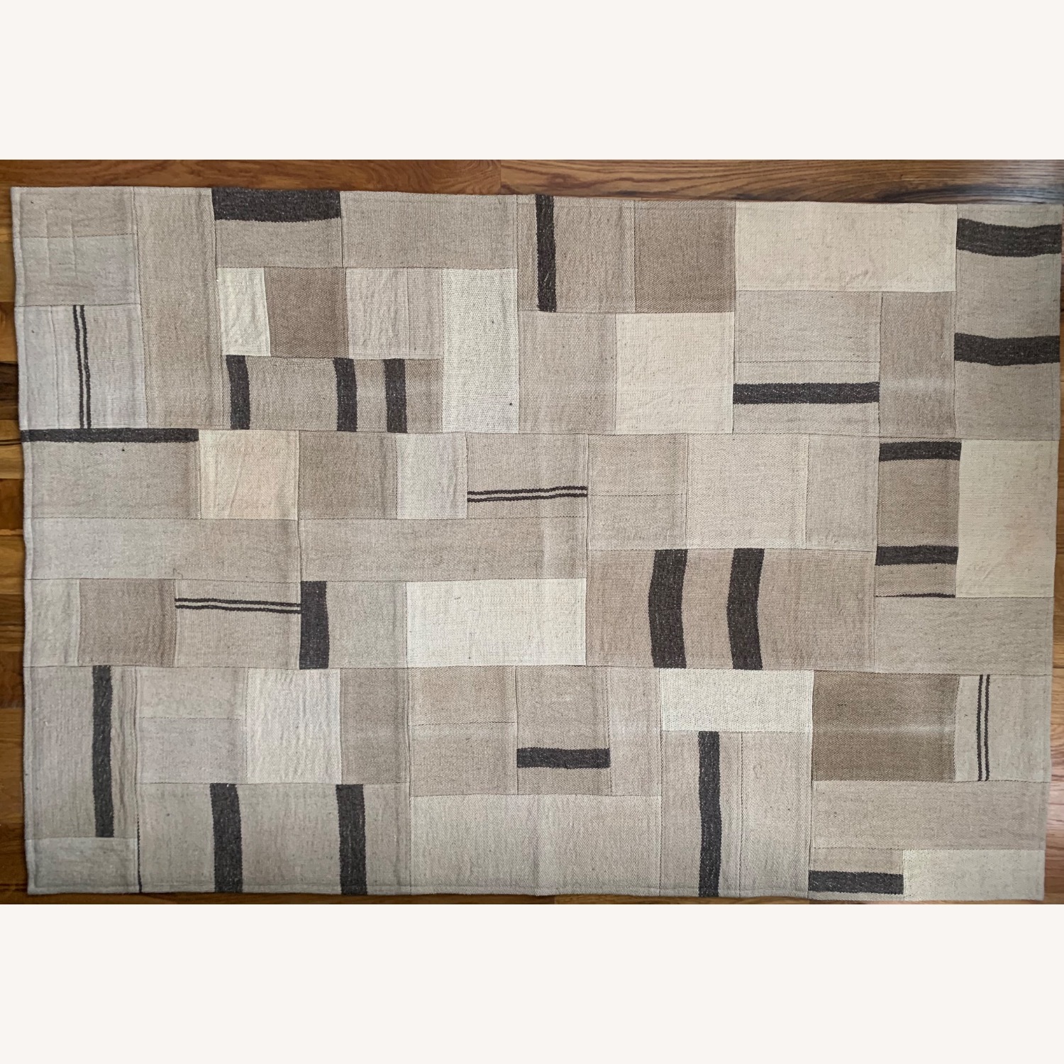 Kilim Patchwork Wool Area Rug 4' x 6' - image-0