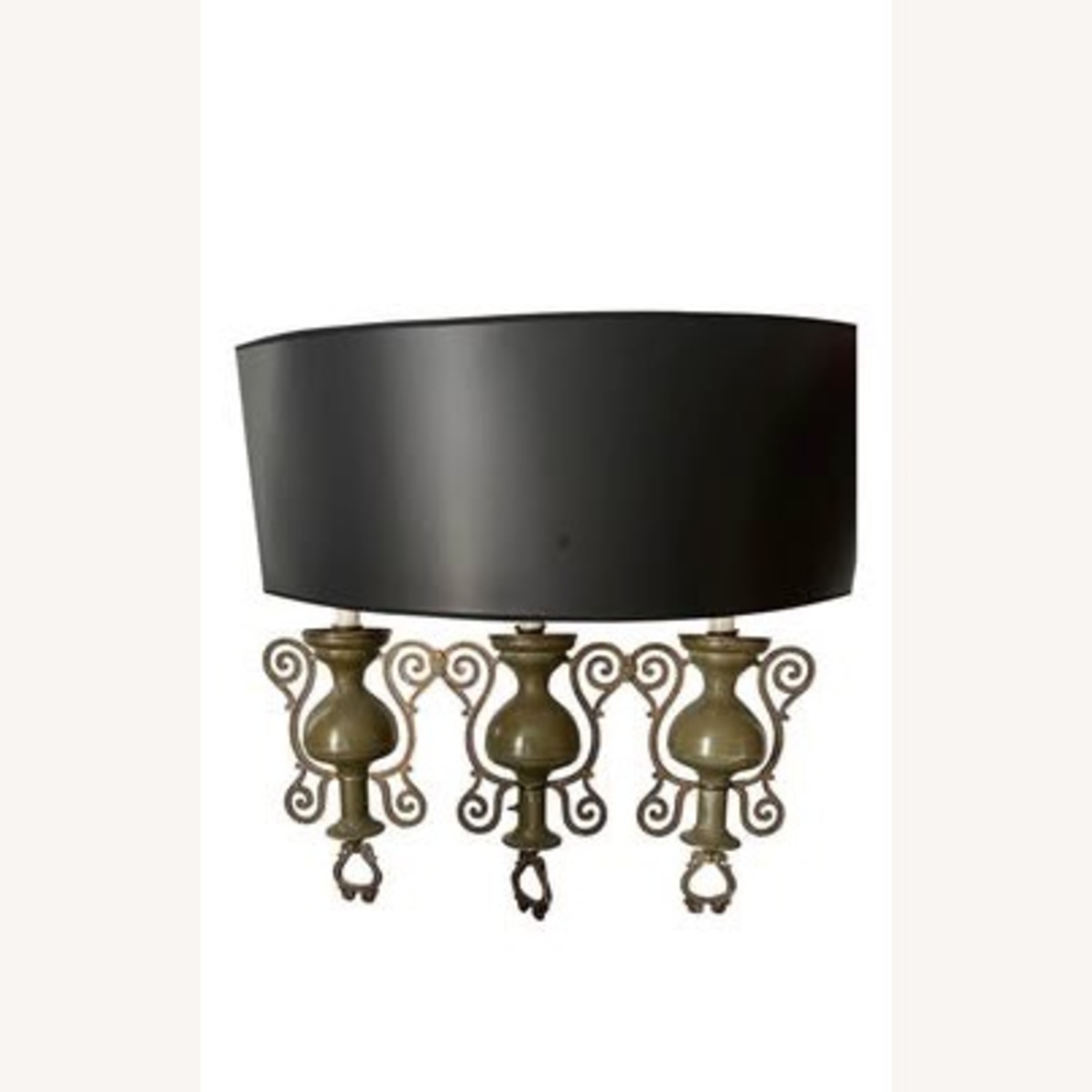 Vintage/Antique Finds Green Metal Wall Lamp - image-1