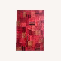 Vintage Red Wool Area Rug 4' x 6'